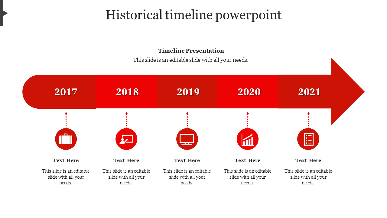 Historical Timeline PowerPoint-Red